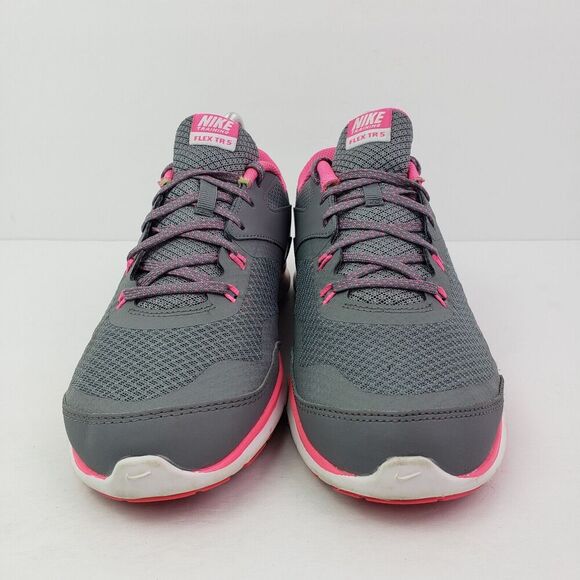 Nike Flex Trainer 5 Womens Size 9 Gray Pink Running Sneaker Shoes 724858-003 - Picture 4 of 9